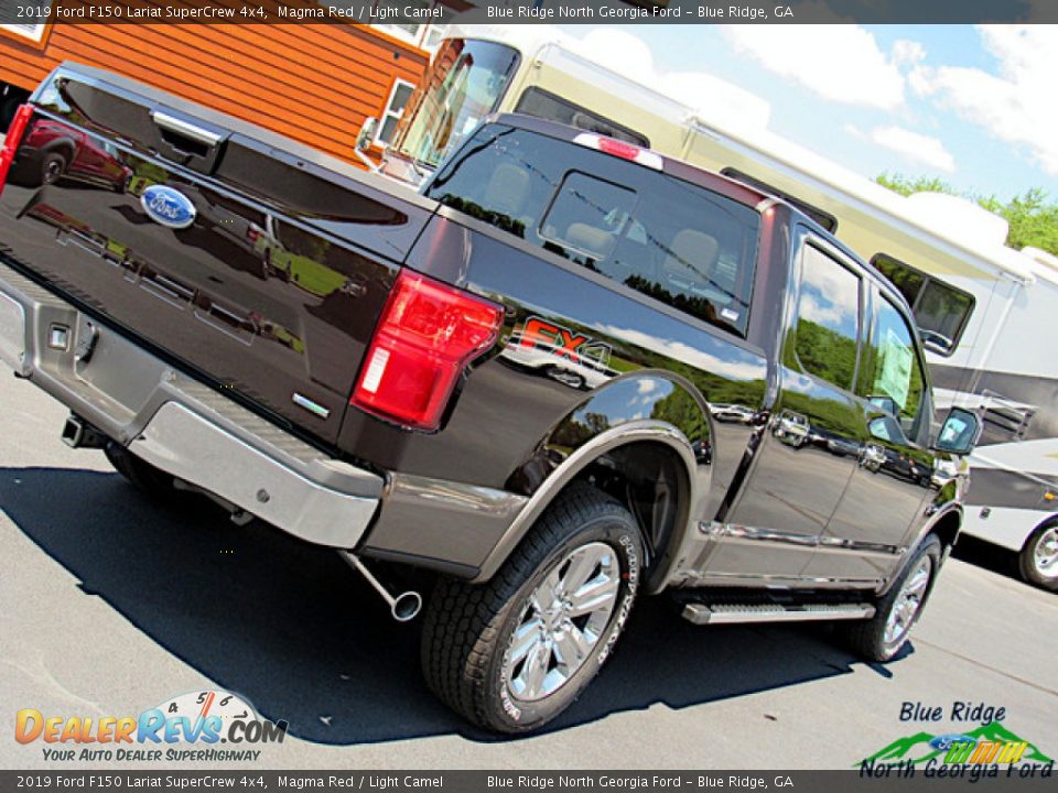 2019 Ford F150 Lariat SuperCrew 4x4 Magma Red / Light Camel Photo #36