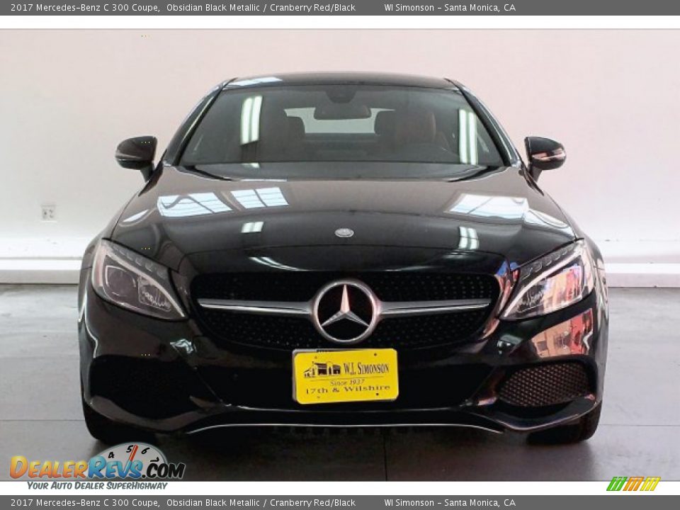 2017 Mercedes-Benz C 300 Coupe Obsidian Black Metallic / Cranberry Red/Black Photo #2