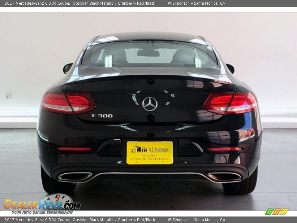 2017 Mercedes-Benz C 300 Coupe Obsidian Black Metallic / Cranberry Red/Black Photo #3
