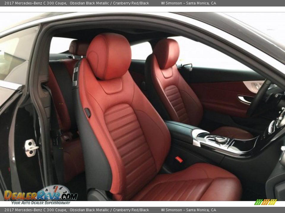 2017 Mercedes-Benz C 300 Coupe Obsidian Black Metallic / Cranberry Red/Black Photo #6