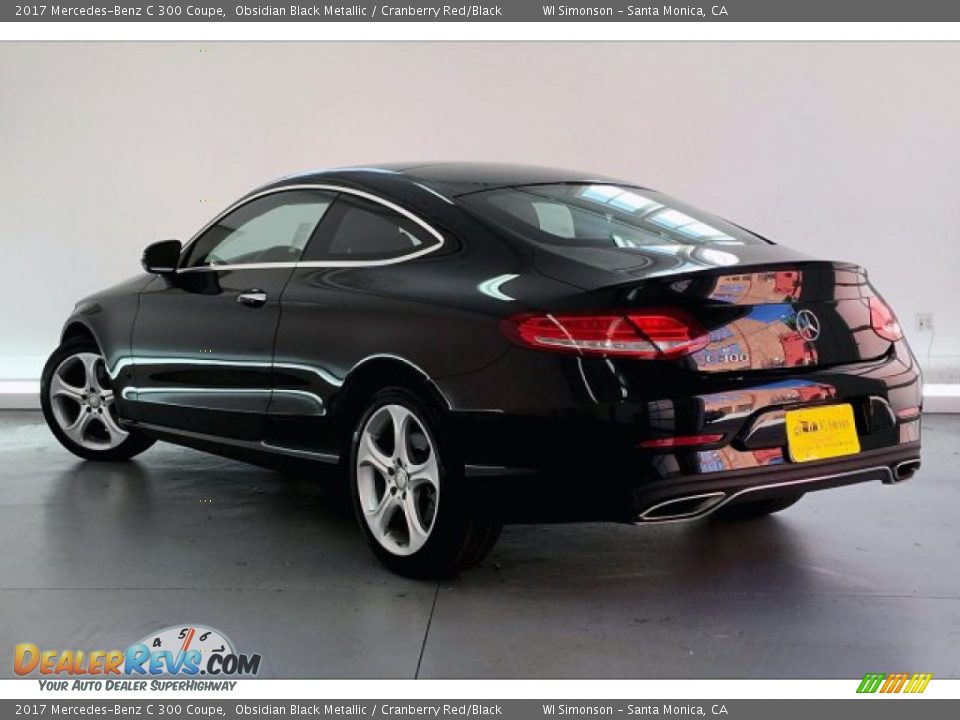 2017 Mercedes-Benz C 300 Coupe Obsidian Black Metallic / Cranberry Red/Black Photo #10