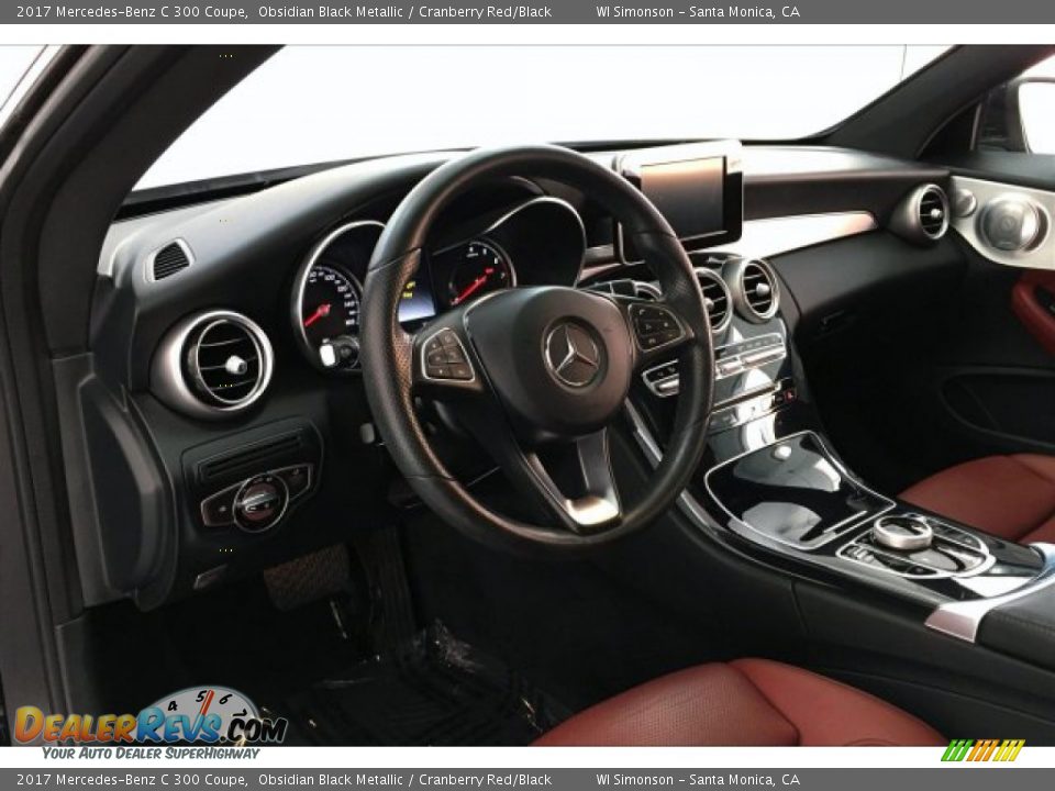 2017 Mercedes-Benz C 300 Coupe Obsidian Black Metallic / Cranberry Red/Black Photo #22
