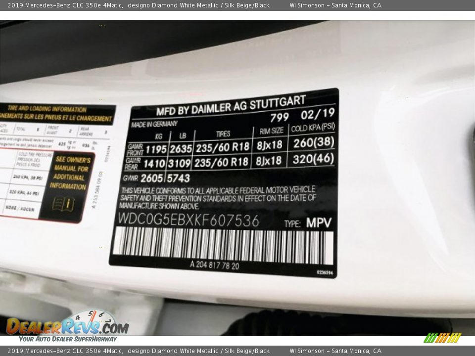 2019 Mercedes-Benz GLC 350e 4Matic designo Diamond White Metallic / Silk Beige/Black Photo #11