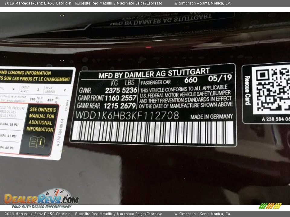 2019 Mercedes-Benz E 450 Cabriolet Rubellite Red Metallic / Macchiato Beige/Espresso Photo #11