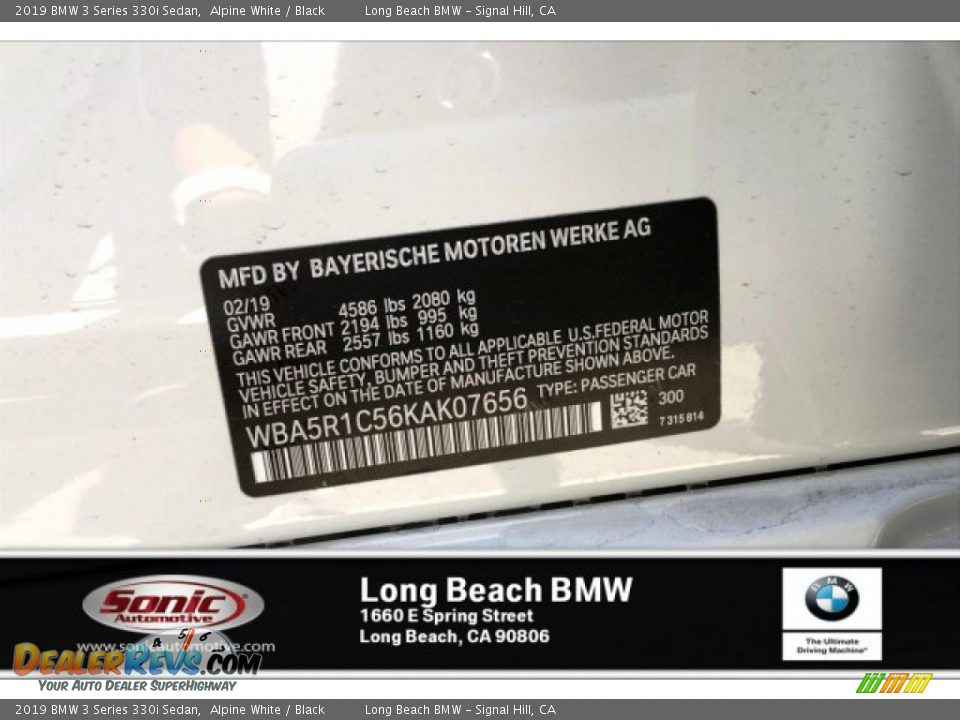 2019 BMW 3 Series 330i Sedan Alpine White / Black Photo #11