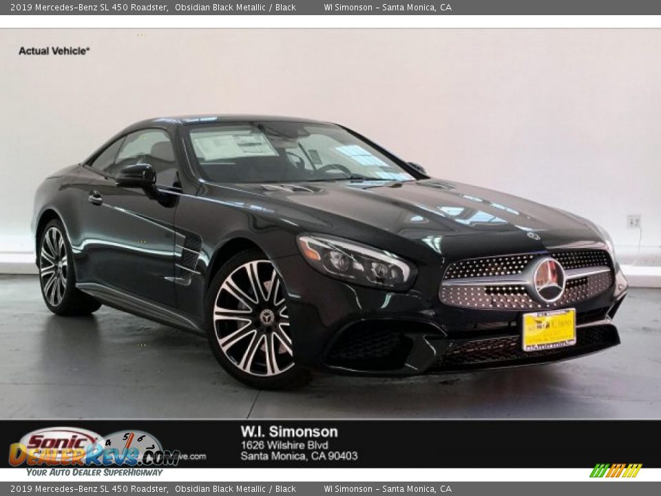 2019 Mercedes-Benz SL 450 Roadster Obsidian Black Metallic / Black Photo #1