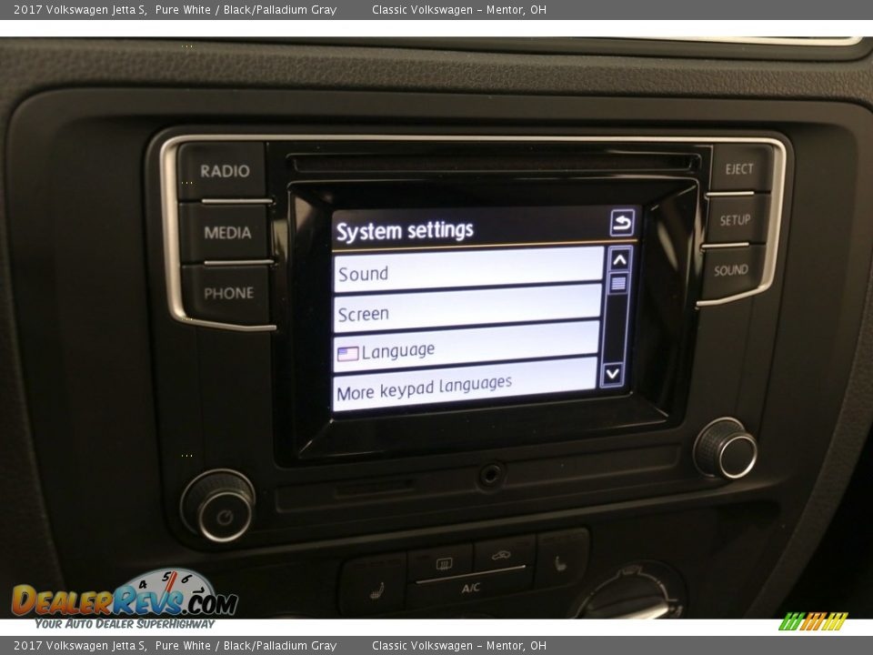2017 Volkswagen Jetta S Pure White / Black/Palladium Gray Photo #12