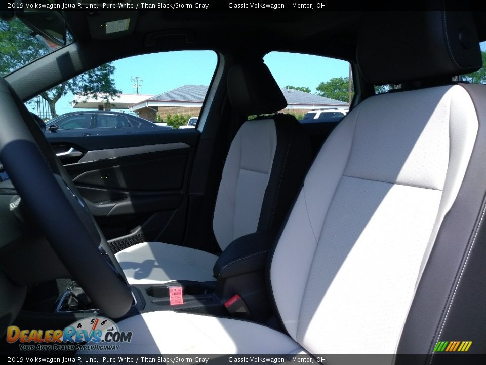 2019 Volkswagen Jetta R-Line Pure White / Titan Black/Storm Gray Photo #3
