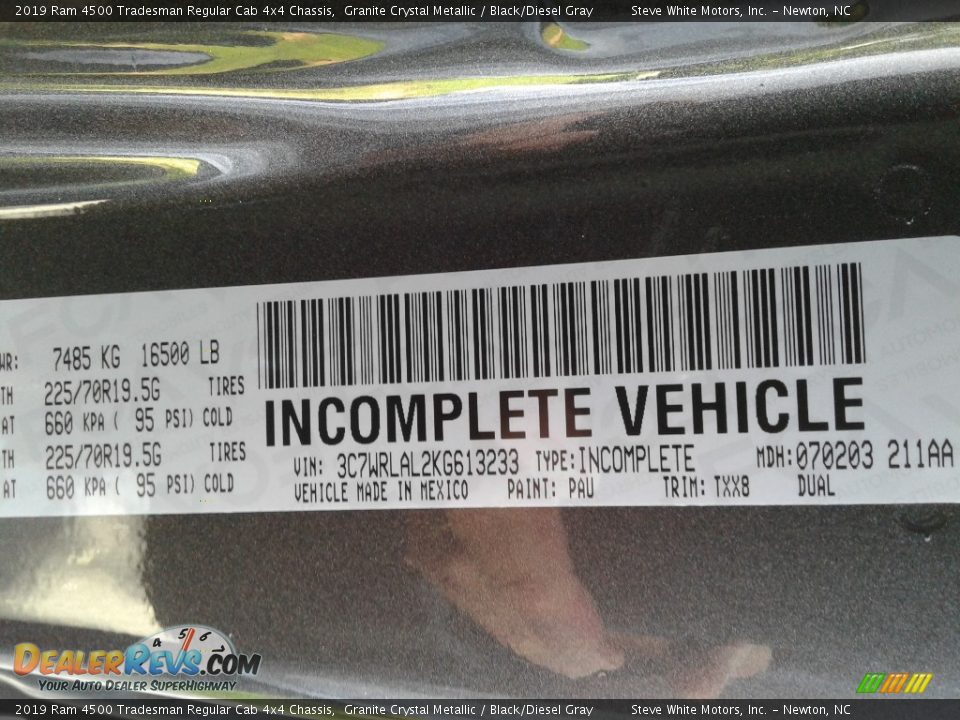 2019 Ram 4500 Tradesman Regular Cab 4x4 Chassis Granite Crystal Metallic / Black/Diesel Gray Photo #27