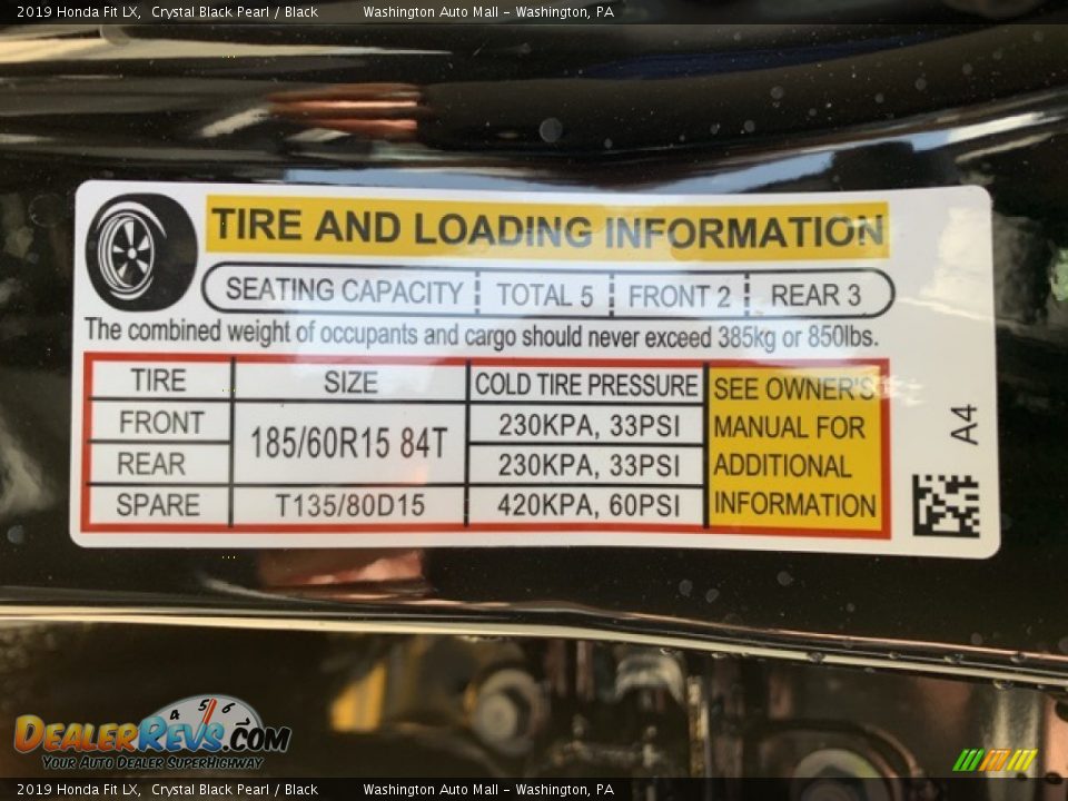 2019 Honda Fit LX Crystal Black Pearl / Black Photo #8