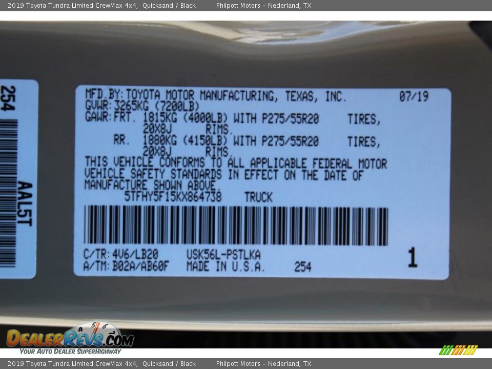 2019 Toyota Tundra Limited CrewMax 4x4 Quicksand / Black Photo #26