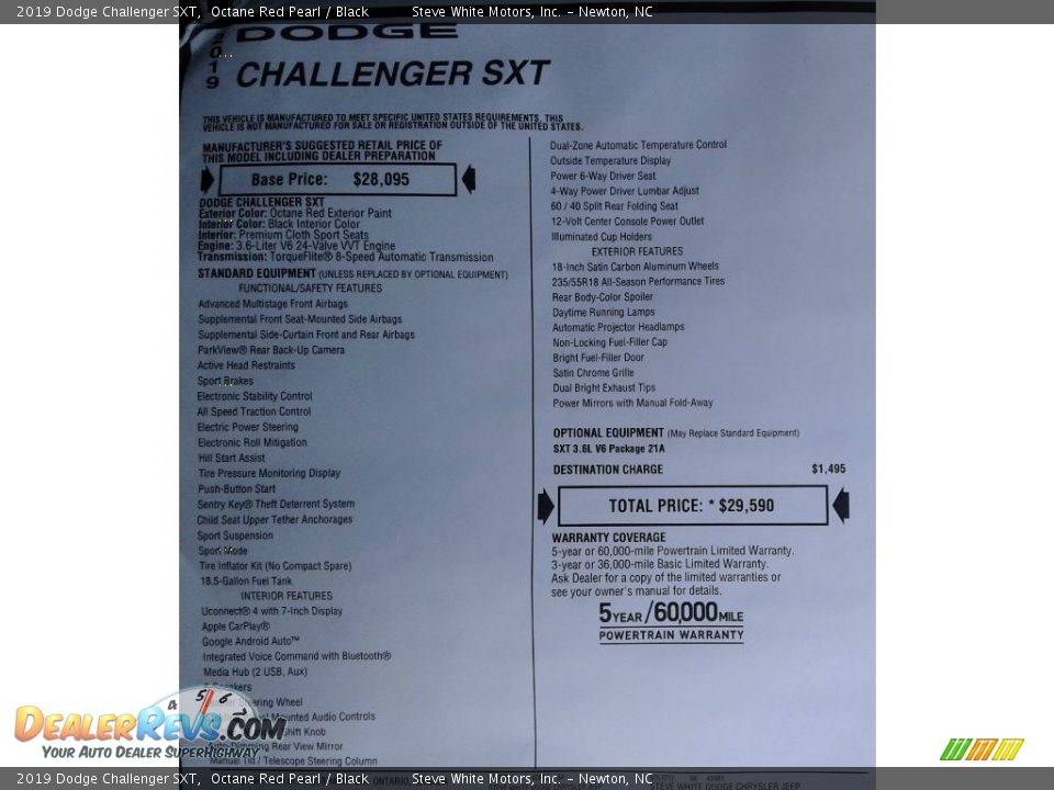 2019 Dodge Challenger SXT Octane Red Pearl / Black Photo #31