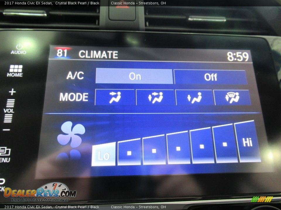 2017 Honda Civic EX Sedan Crystal Black Pearl / Black Photo #34