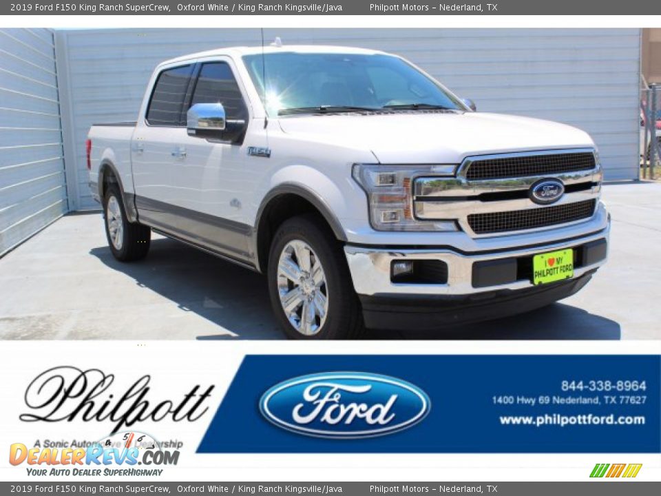 2019 Ford F150 King Ranch SuperCrew Oxford White / King Ranch Kingsville/Java Photo #1