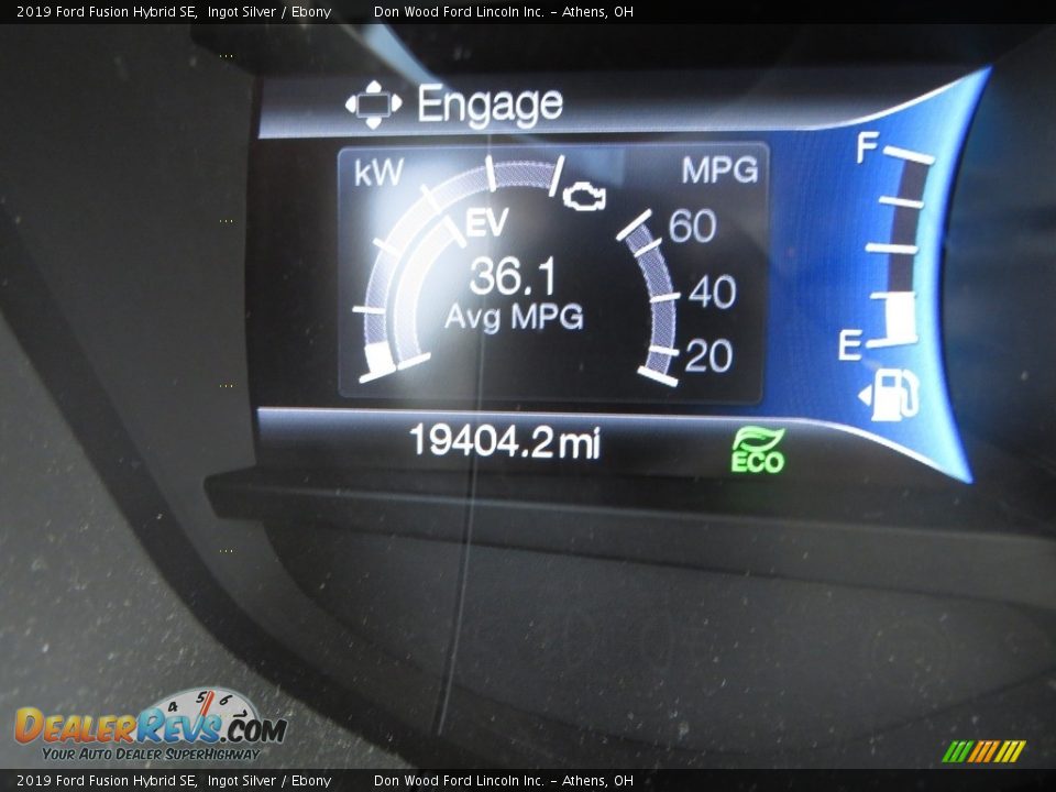 2019 Ford Fusion Hybrid SE Ingot Silver / Ebony Photo #27