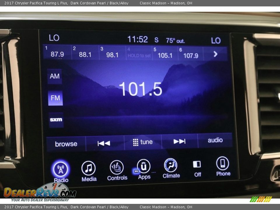 2017 Chrysler Pacifica Touring L Plus Dark Cordovan Pearl / Black/Alloy Photo #10