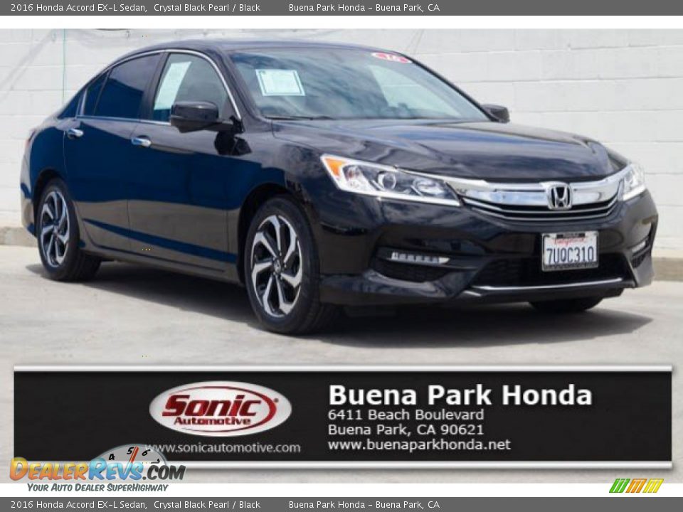 2016 Honda Accord EX-L Sedan Crystal Black Pearl / Black Photo #1