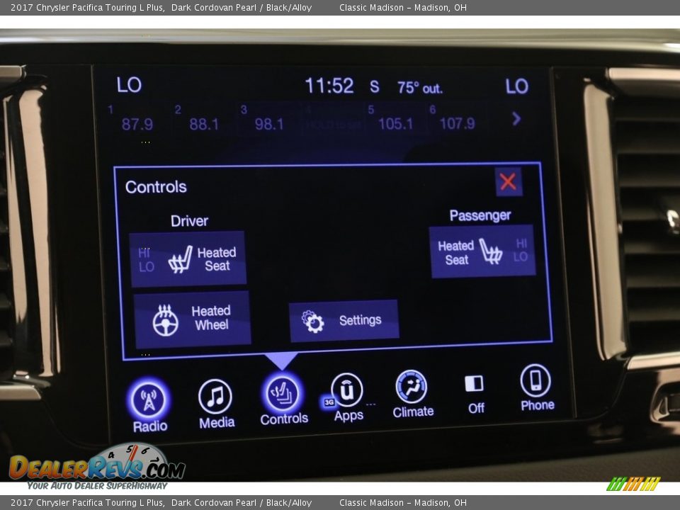 2017 Chrysler Pacifica Touring L Plus Dark Cordovan Pearl / Black/Alloy Photo #11