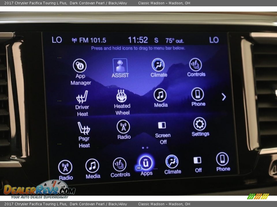 2017 Chrysler Pacifica Touring L Plus Dark Cordovan Pearl / Black/Alloy Photo #12