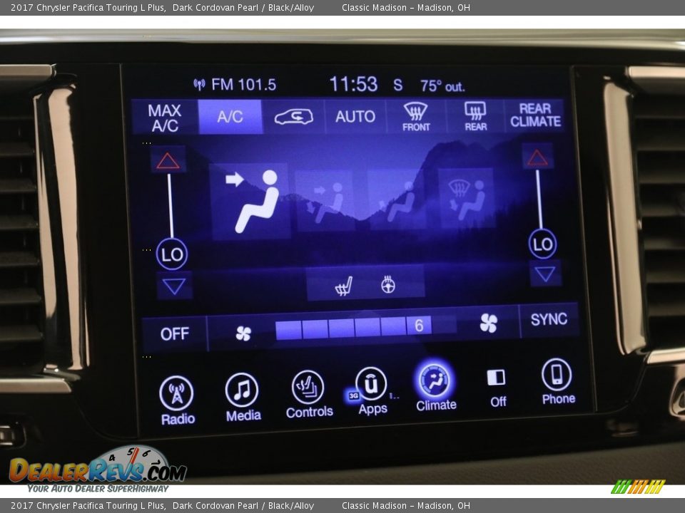 2017 Chrysler Pacifica Touring L Plus Dark Cordovan Pearl / Black/Alloy Photo #14