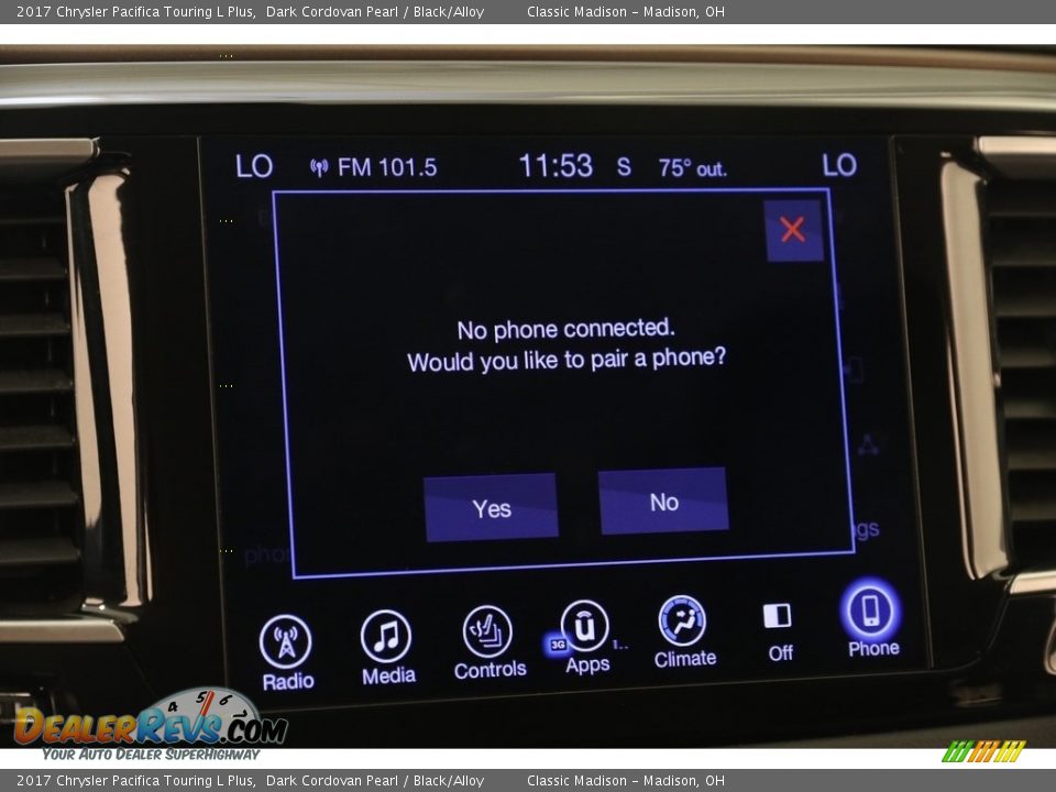 2017 Chrysler Pacifica Touring L Plus Dark Cordovan Pearl / Black/Alloy Photo #15