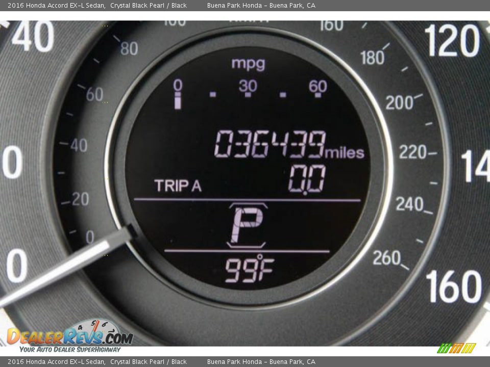 2016 Honda Accord EX-L Sedan Crystal Black Pearl / Black Photo #6