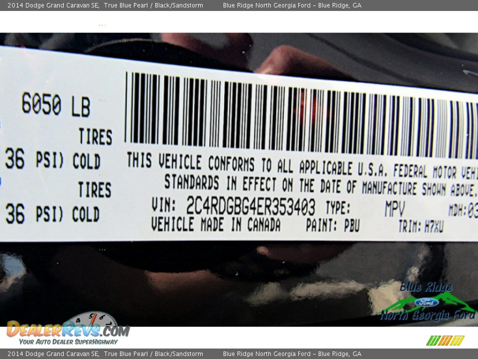 2014 Dodge Grand Caravan SE True Blue Pearl / Black/Sandstorm Photo #24