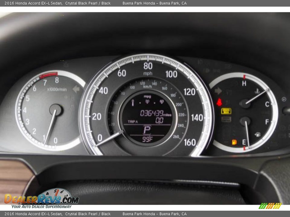 2016 Honda Accord EX-L Sedan Crystal Black Pearl / Black Photo #28