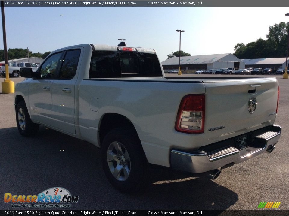 2019 Ram 1500 Big Horn Quad Cab 4x4 Bright White / Black/Diesel Gray Photo #7