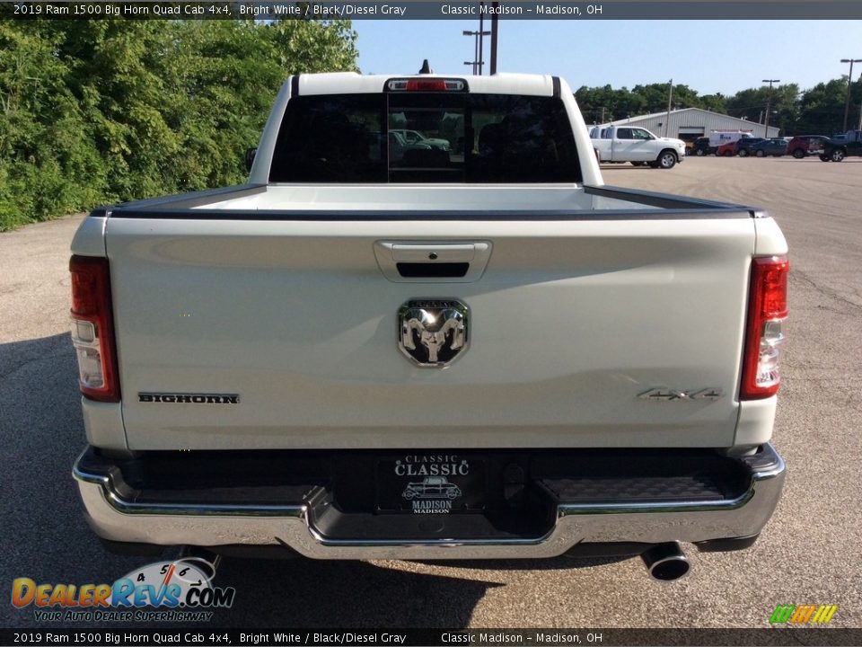 2019 Ram 1500 Big Horn Quad Cab 4x4 Bright White / Black/Diesel Gray Photo #8