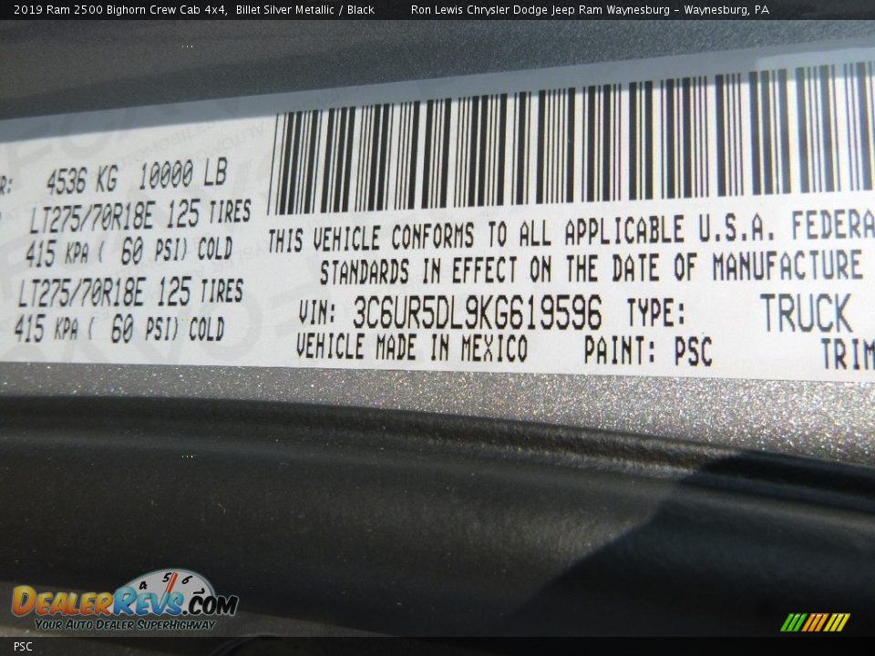 Ram Color Code PSC Billet Silver Metallic