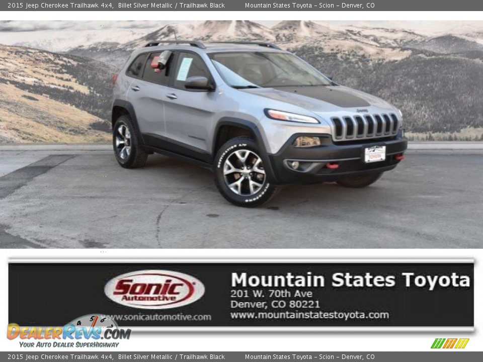 2015 Jeep Cherokee Trailhawk 4x4 Billet Silver Metallic / Trailhawk Black Photo #1