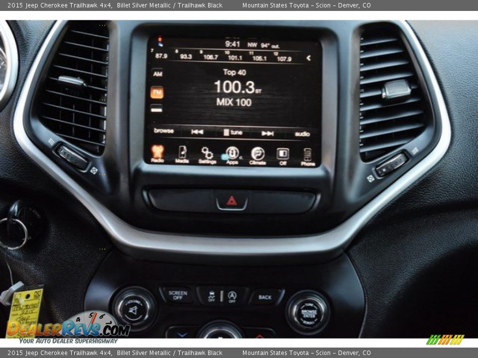 2015 Jeep Cherokee Trailhawk 4x4 Billet Silver Metallic / Trailhawk Black Photo #14