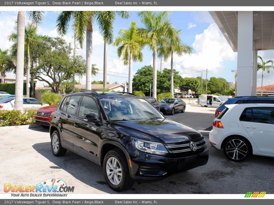 2017 Volkswagen Tiguan S Deep Black Pearl / Beige/Black Photo #1