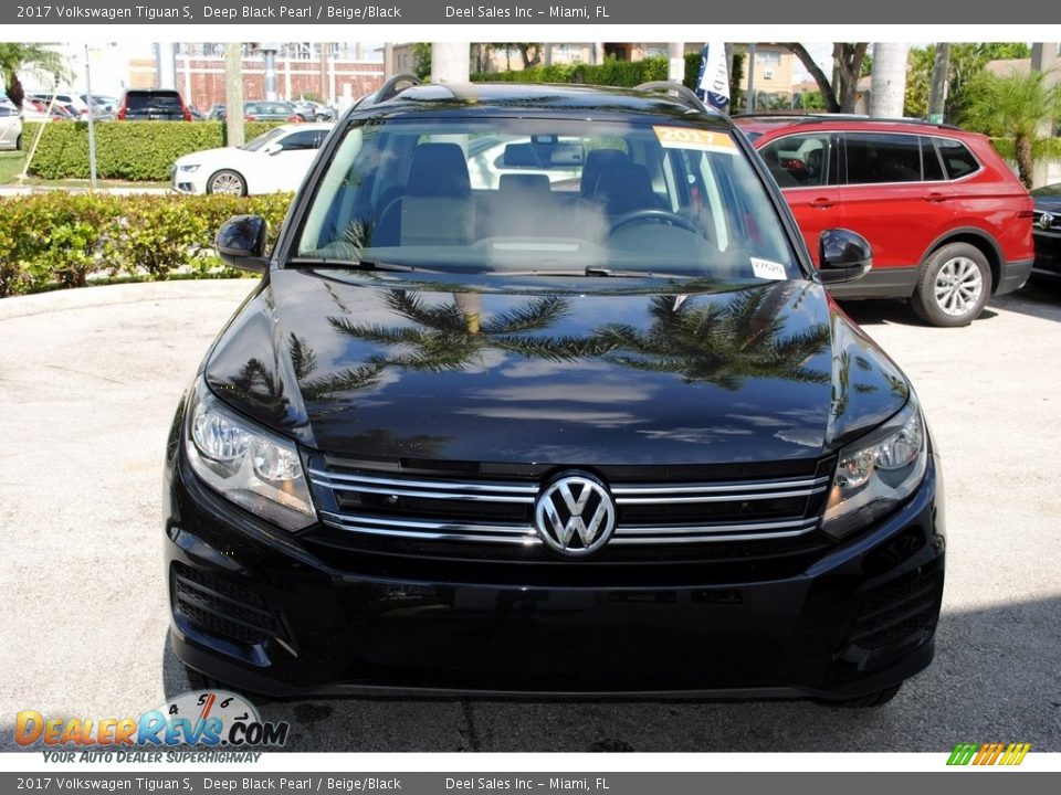 2017 Volkswagen Tiguan S Deep Black Pearl / Beige/Black Photo #3