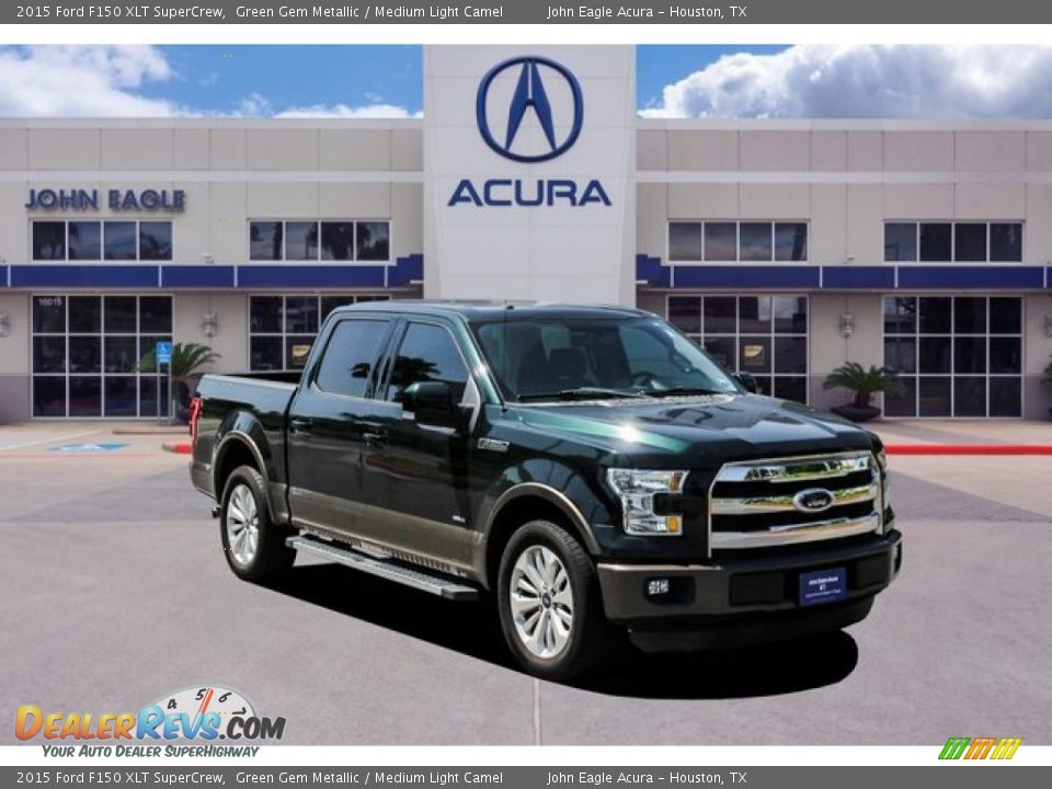 2015 Ford F150 XLT SuperCrew Green Gem Metallic / Medium Light Camel Photo #1