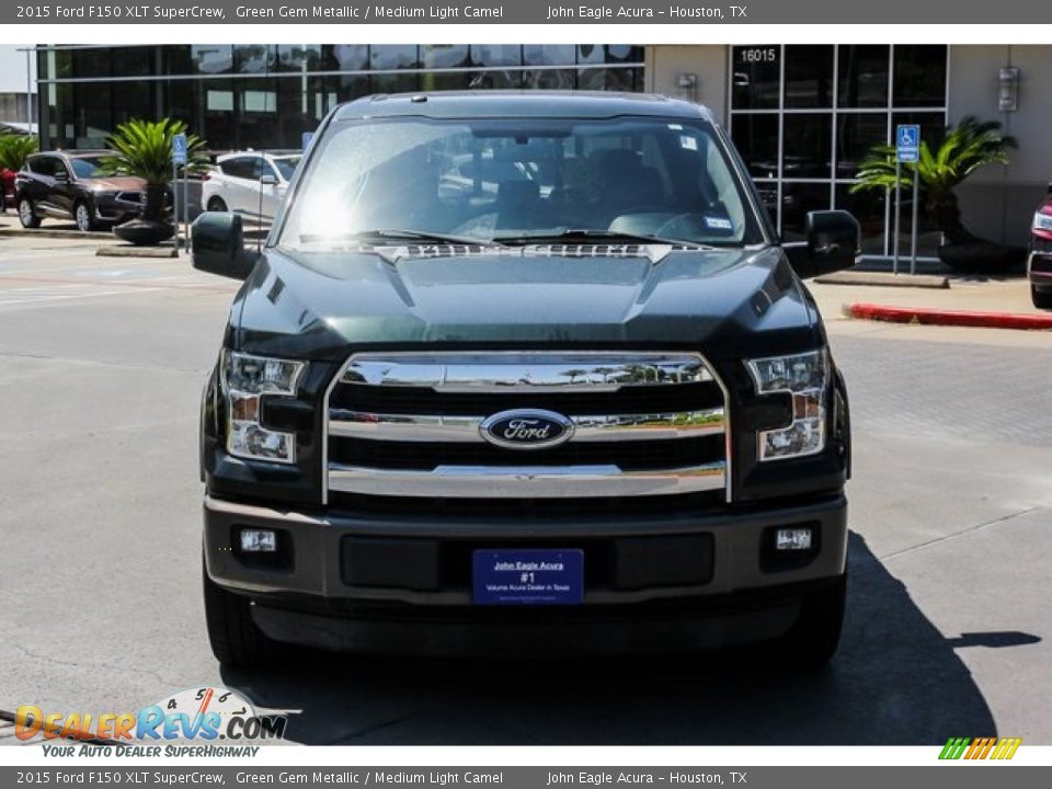2015 Ford F150 XLT SuperCrew Green Gem Metallic / Medium Light Camel Photo #2