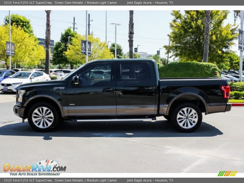 2015 Ford F150 XLT SuperCrew Green Gem Metallic / Medium Light Camel Photo #4