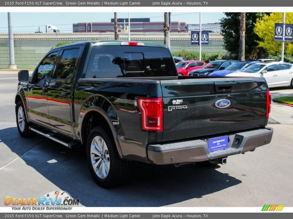 2015 Ford F150 XLT SuperCrew Green Gem Metallic / Medium Light Camel Photo #5