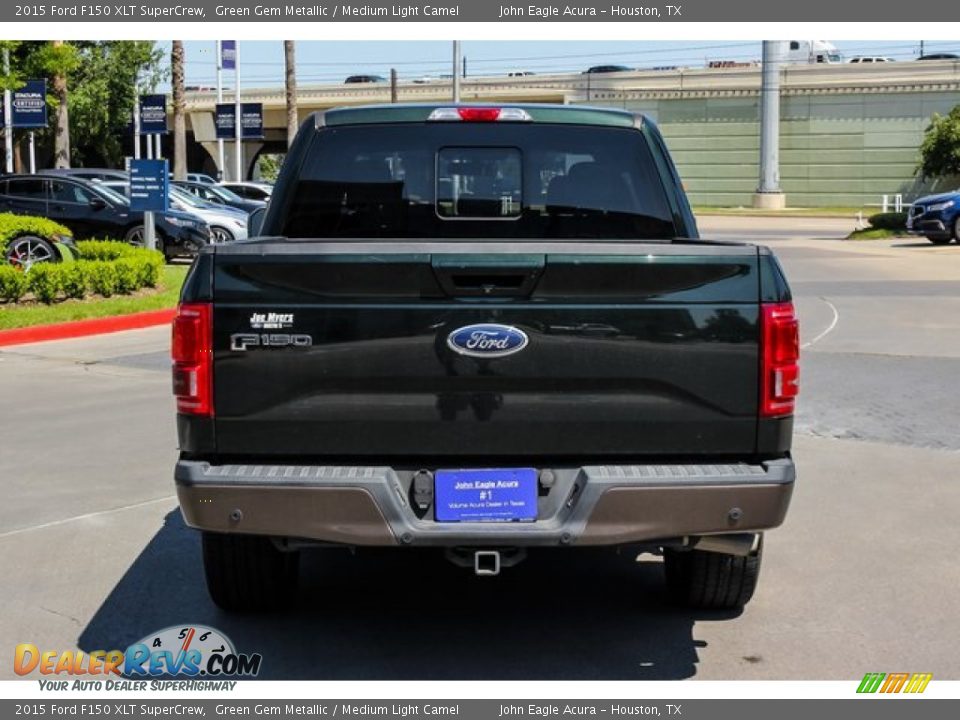 2015 Ford F150 XLT SuperCrew Green Gem Metallic / Medium Light Camel Photo #6