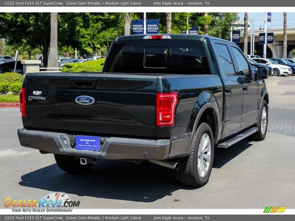 2015 Ford F150 XLT SuperCrew Green Gem Metallic / Medium Light Camel Photo #7