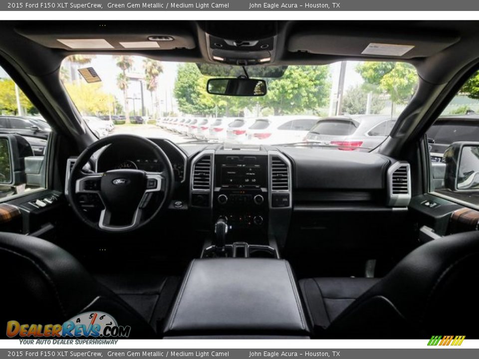 2015 Ford F150 XLT SuperCrew Green Gem Metallic / Medium Light Camel Photo #9