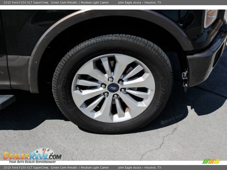 2015 Ford F150 XLT SuperCrew Green Gem Metallic / Medium Light Camel Photo #10