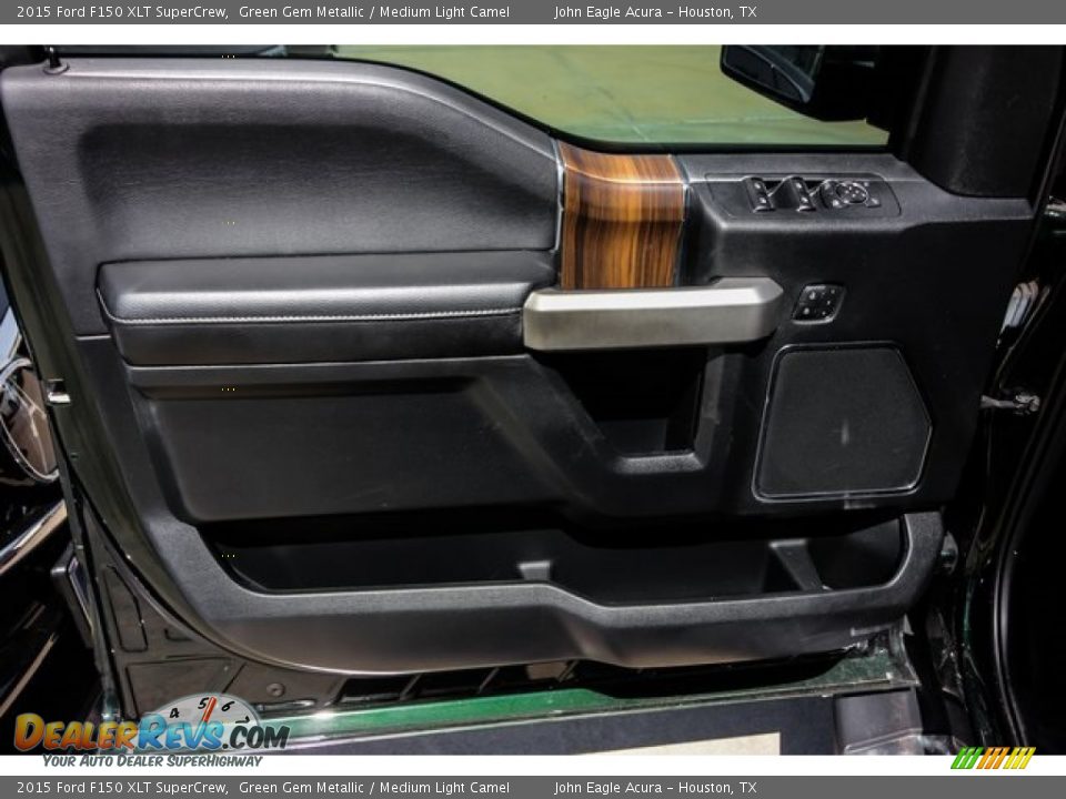 2015 Ford F150 XLT SuperCrew Green Gem Metallic / Medium Light Camel Photo #19