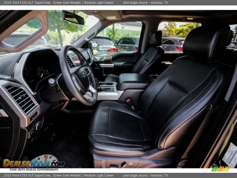 2015 Ford F150 XLT SuperCrew Green Gem Metallic / Medium Light Camel Photo #20