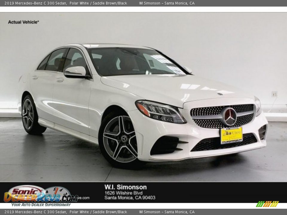 2019 Mercedes-Benz C 300 Sedan Polar White / Saddle Brown/Black Photo #1