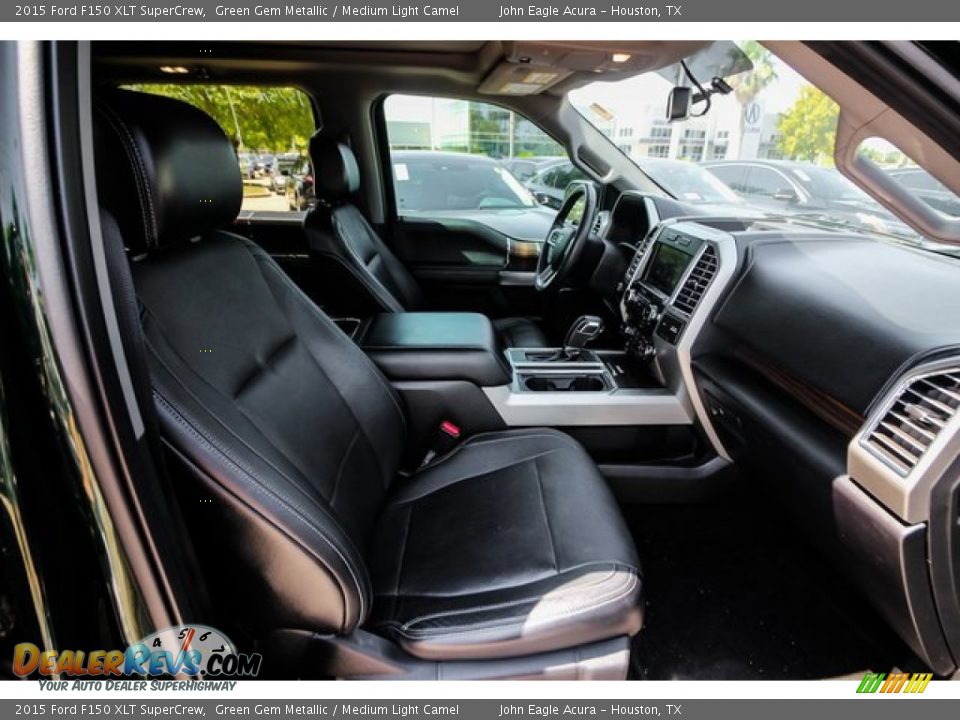2015 Ford F150 XLT SuperCrew Green Gem Metallic / Medium Light Camel Photo #27