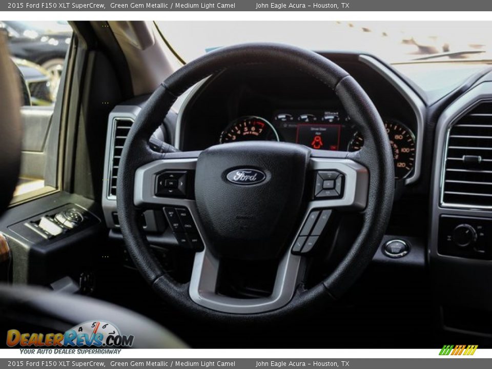 2015 Ford F150 XLT SuperCrew Green Gem Metallic / Medium Light Camel Photo #29