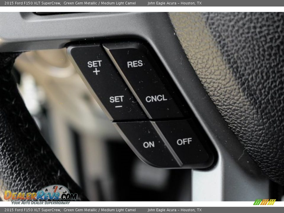 2015 Ford F150 XLT SuperCrew Green Gem Metallic / Medium Light Camel Photo #35