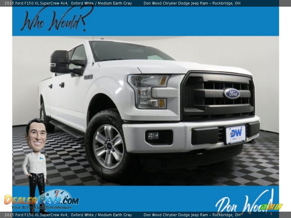 2015 Ford F150 XL SuperCrew 4x4 Oxford White / Medium Earth Gray Photo #1